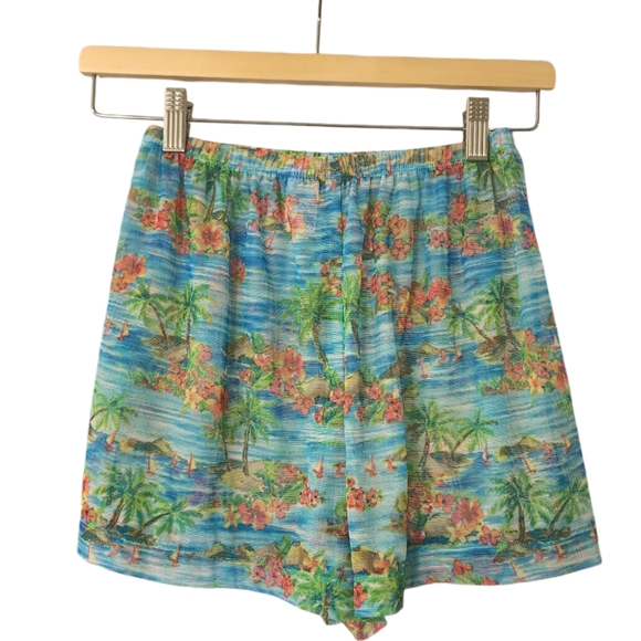 Kathy Ireland Swim Cover Up Shorts Palm Tree Beach Pattern Small - Picture 3 of 7